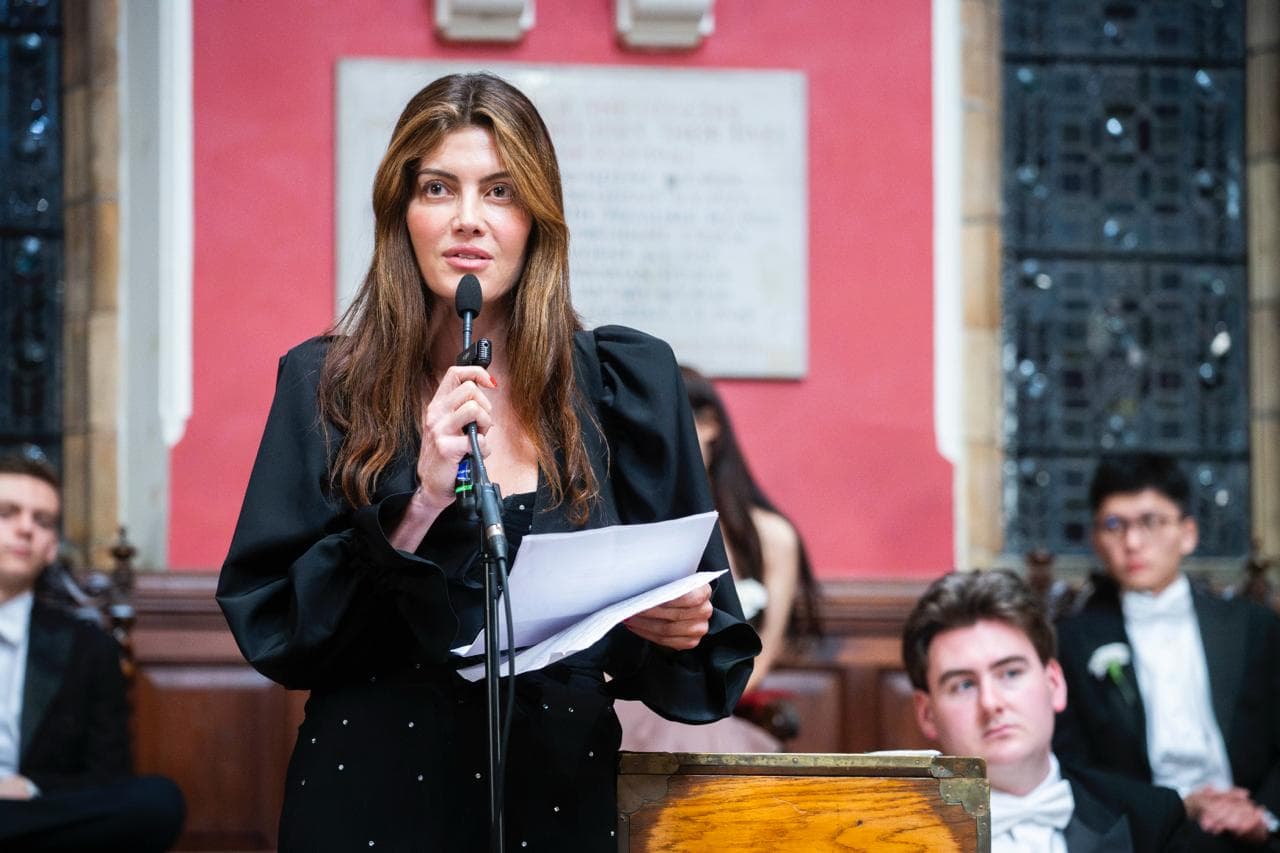 Laila speaking at formal debate